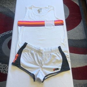 2 Piece White Pink Set Good Condition